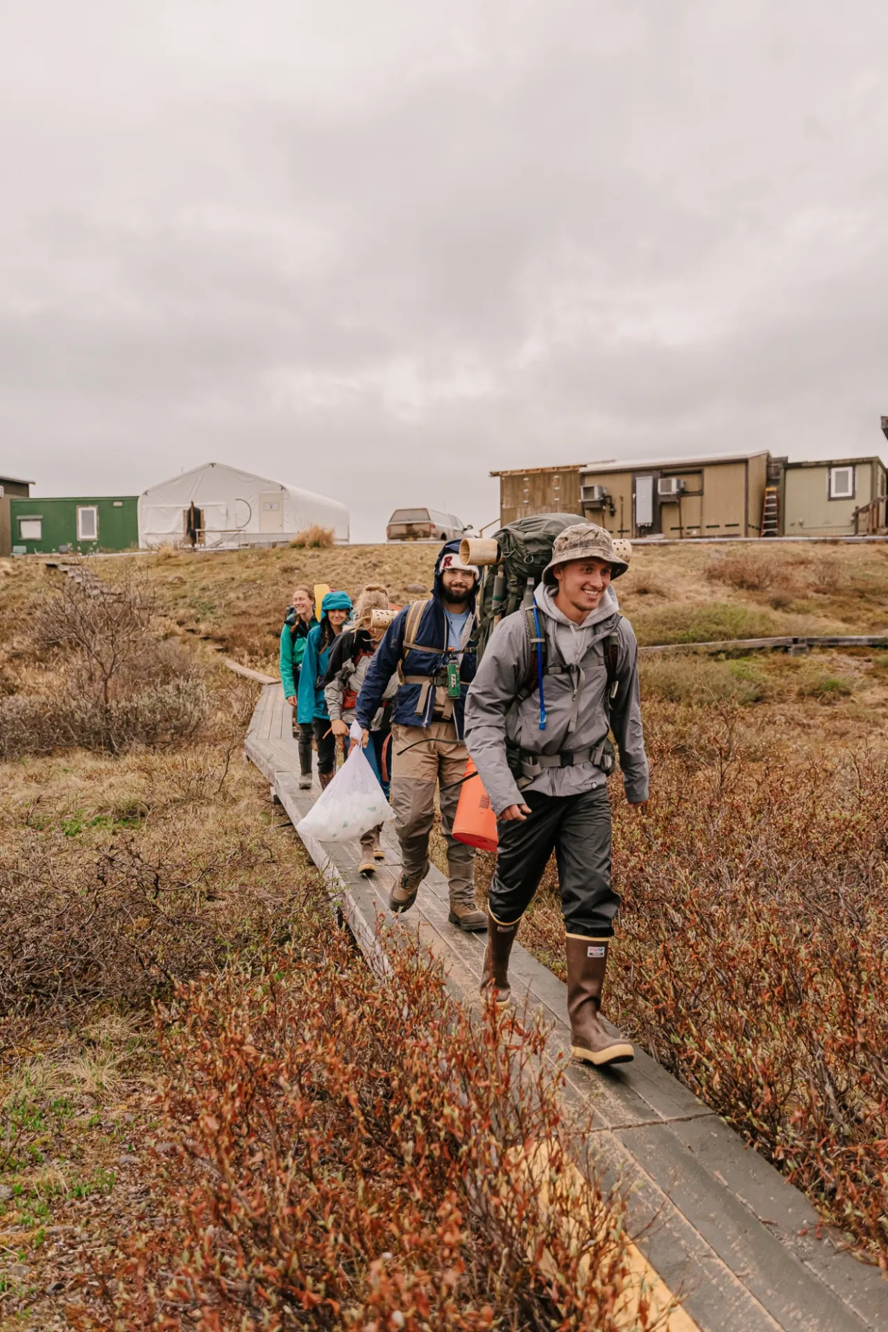 ArcticRIOS team en route to fieldwork at Toolik Field Station, Credit: Jansen Nipko