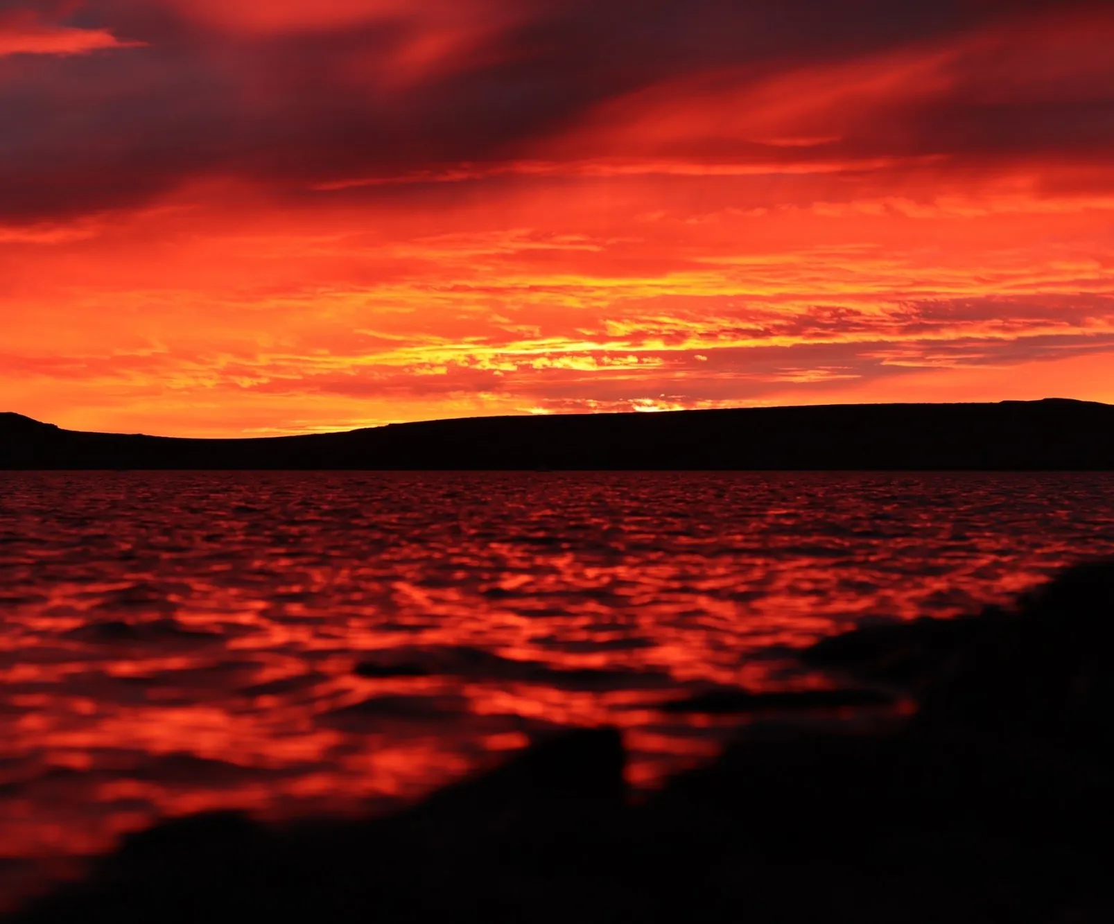 Incredible sunset on Toolik Lake. After a few months of constant daylight, the sun is finally setting on the North Slope of Alaska! Credit: Lindsay Vanfossen