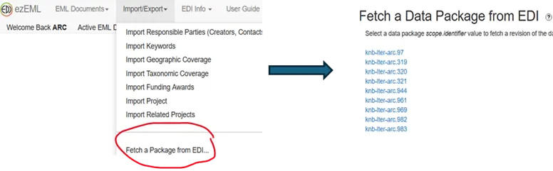 2. Fetch a data package from EDI